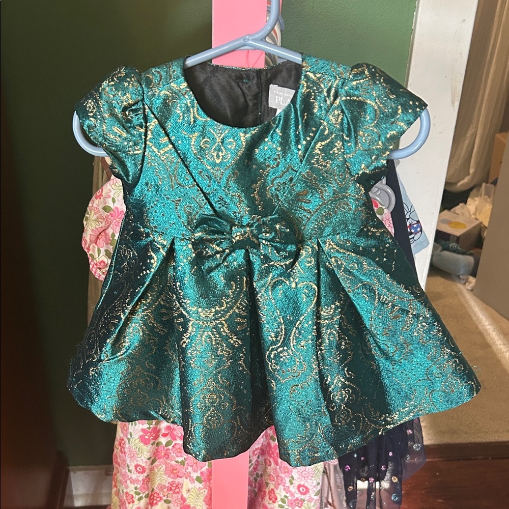 Lot: The Children's Place Teal/Gold Dress and Carter’s Fair Isle Sweater Dress